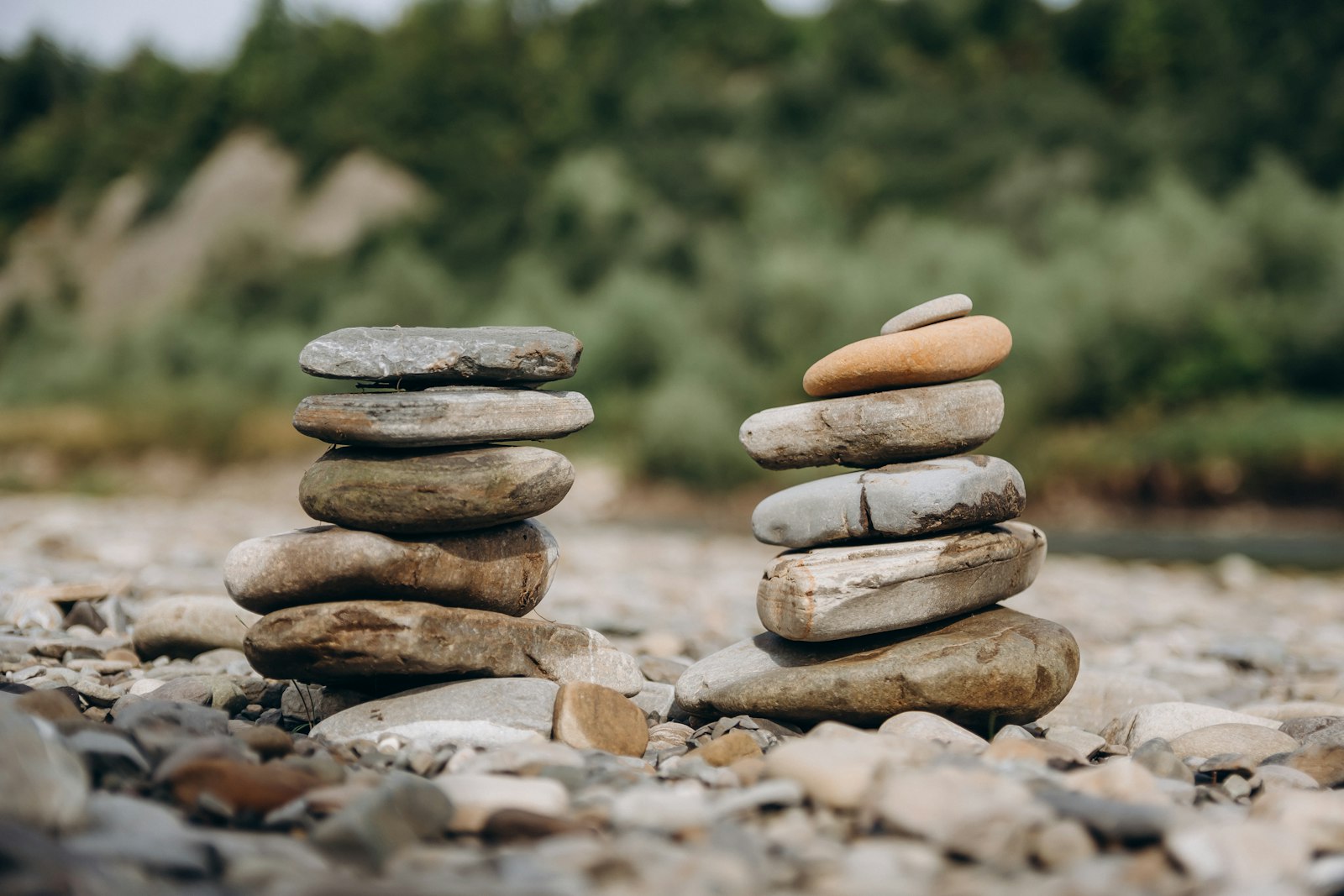 Balanced stones representing calm, perspective, and emotional equilibrium